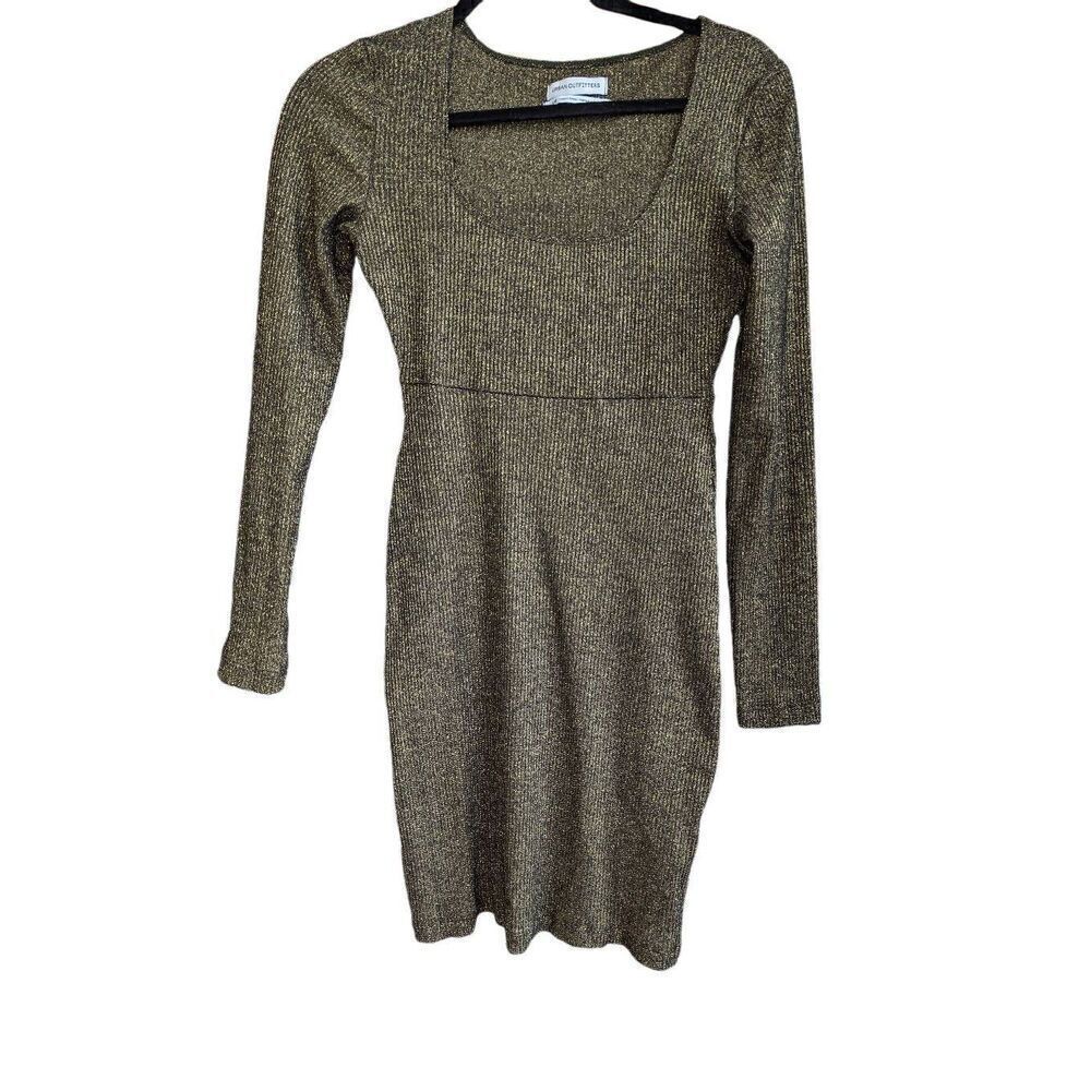 Urban Outfitters Metallic black/gold bodycon dress Small